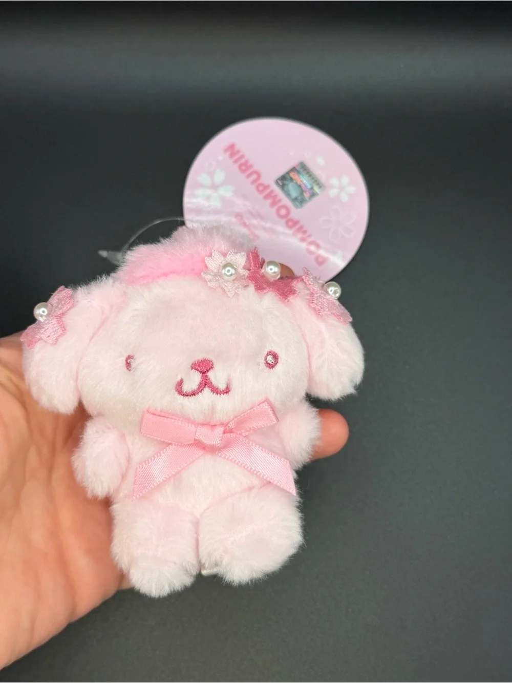Korean Sanrio cherry blossom series Pompompurin plush/Keychain EY41